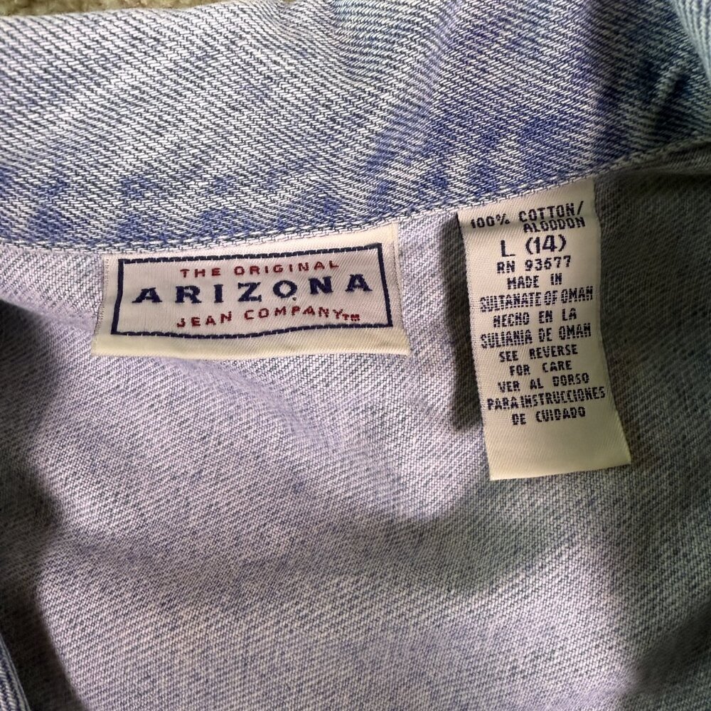 Arizona Jean Company Women's Denim Jean Jacket Size Large 14 Light Blue VTG E832 - Picture 2 of 10